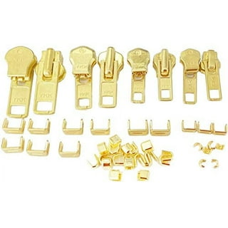 YKK Zipper Repair Kit Solution - 8 Sets of Assorted 4 of #5, 2 of #7 and 2  of #10 -Top & Bottom Stops Included - Antique Auto Lock Black Sliders 