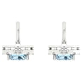 thumbnail image 4 of 5.81Ct Emerald Cut Halo Drop Dangle Blue Natural Aquamarine 14K White Solid Solid Gold Everyday Dainty Earrings Lever Back, 4 of 7