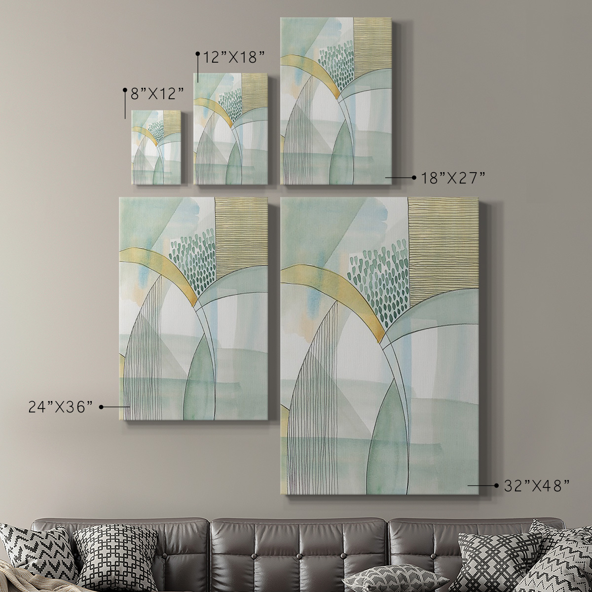 Mint Reflection I Premium Gallery Wrapped Canvas - Ready to Hang