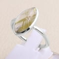 thumbnail image 4 of Earth Gems Jewelry Rutilated Quartz Ring Sterling Silver Ring Golden Quartz Ring Statement Ring for Women, 4 of 6