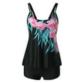 thumbnail image 4 of Aboser Tummy Control Swimsuits for Women Two Piece Tankini Swim Dress High Waist Shorts Bathing Suit Floral Print Beach Pool Swimwear, 4 of 6