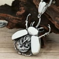 thumbnail image 4 of Mechanical Scarab Necklace Stainless Steel Steampunk Beetle Pendant Unisex Fantasy Forge Jewelry, 4 of 7