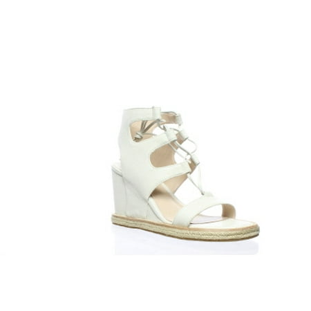 White Espadrilles - Pelle Moda Womens Kyra-Lt White Leather Espadrilles Size 5.5