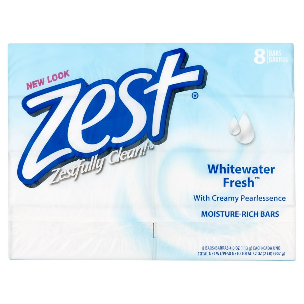 Zest Zestfully Clean! Whitewater Fresh MoistureRich Bars, 4.0 oz, 8