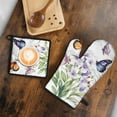thumbnail image 5 of Pioneer Flower Kitchen Oven Mitt and Pot Holder Sets 2 Pcs for Baking, Cooking and Grilling, Heat Resistant Up To 392 °F, 5 of 7