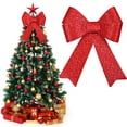 thumbnail image 2 of WMGHA Christmas Bows, Large Christmas Tree Bows, PVC Glitter Red Decor Xmas Decorations Indoor Outdoor Red Bows for Wreaths Stairs Railing Fireplace Present Xmas Party Supplies, 2 of 7