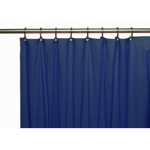 Venice Elegant Home Heavy Duty Vinyl Shower Curtain Liner With 12 Metal Grommets Navy Blue