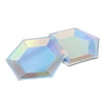 thumbnail image 5 of FRCOLOR 8pcs Iridescent Disposable Paper Plates for Party Use Premium Paper Multi Color Hexagon Plates 8 Inches, 5 of 8