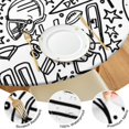 thumbnail image 4 of Black White Football Elements Pattern Round Fitted Tablecloth with Elastic Edge,Dining Table Cover Waterproof,Outdoor Round Tablecloth for Camping,Dining,Indoor and Outdoor, 4 of 7