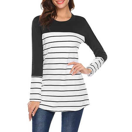 

Uerlsty Pregnant Womens Striped Long Sleeve Tops Maternity Nursing T Shirt Casual Blouse