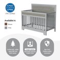 HSUNNS 4in1 Convertible Crib, Baby Crib with Slats, Certified Baby
