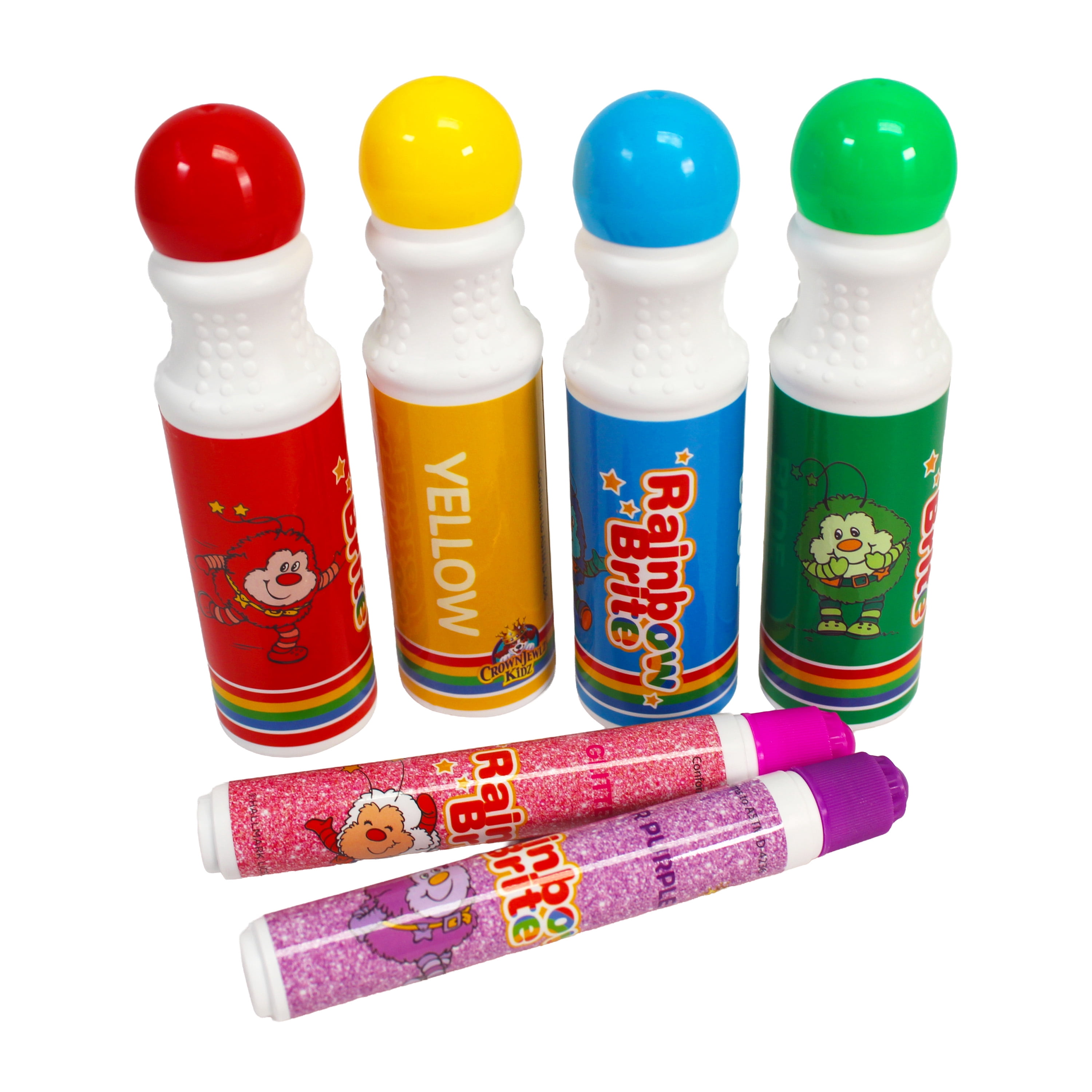 Rainbow Brite Dot Art Activity Kit with 4 Dot Markers, 2 Glitter Markers, Activity Book, Stickers and Gem Stickers, Ages 3+