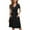 Black, variant on Rigardu Women Summer Casual Short Sleeve Dresses Button Down Knee Length Dress With Pockets Black L