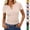 02# Khaki, variant on Women's Stretchy Ribbed Knit Henley Neck Button Short Sleeve Slim Fit Daily Casual T Shirt Blouse, 02# Blue L