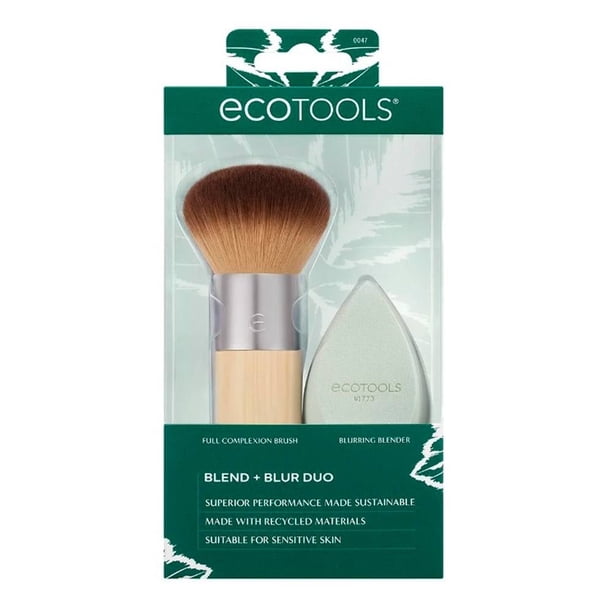 Set de brochas para maquillaje Ecotools blend + blur duo verde 2 pzas