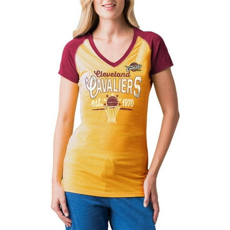 Adidas Cleveland Cavaliers Light - NBA Cleveland Cavaliers Women's Short Sleeve Raglan V Neck Tee