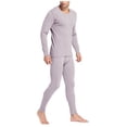thumbnail image 2 of Chemises à Manches Longues pour Hommes Chemises à Manches Longues pour Hommes Coton Uni Coton Mince Col Rond Manches Longues sous-Vêtements Pantalon Ensemble, 2 of 8