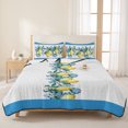 thumbnail image 3 of Twin XL Quilt Set 68''x98'', Summer Lemon Lightweight Bedspread Coverlet Set with 2 Pillow Shams, Pastoral Tropical Fruit Botanical Striped Breathable All Season Quilt Bedding for Dorm/Guest Room, 3 of 9