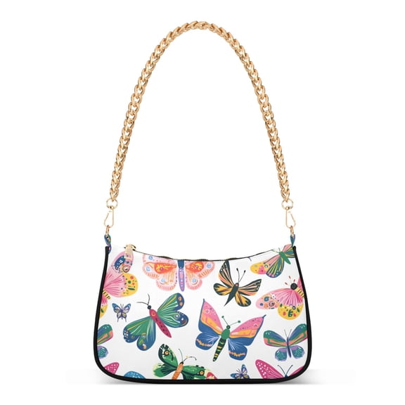 ALAZA Butterfly Pattern Women's Chain Shoulder Bag Hobo Handbag Tote Crossbody Purse