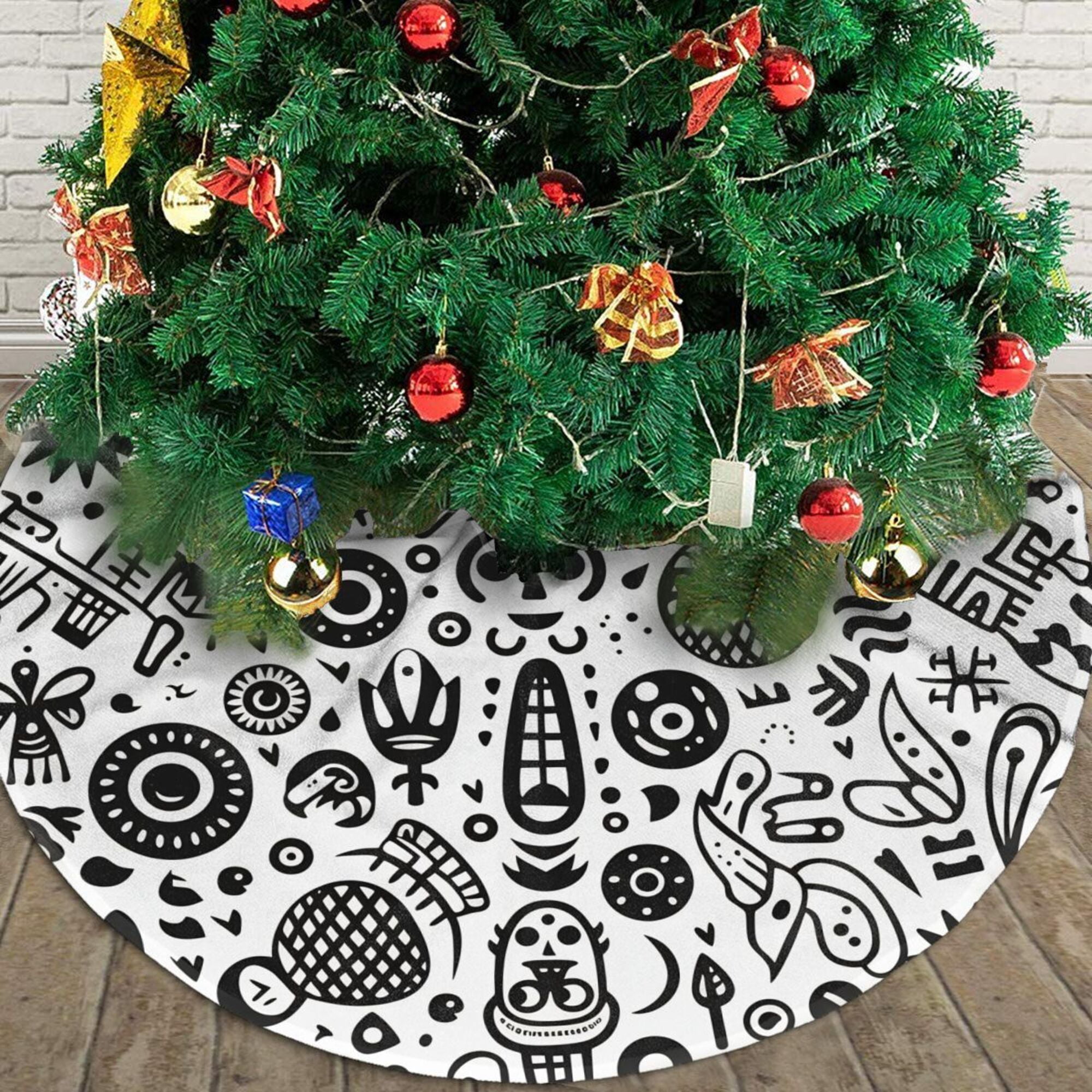 XMXY Halloween Christmas Tree Skirt, Mysterious Devil Sign XMXY Halloween Christmas Tree Skirt, Mysterious Devil Sign
