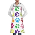 thumbnail image 2 of XMXY Chef Aprons with Pockets for Women Men, Colorful Animal Paw Tracks Waterproof Cooking Kitchen Aprons, 28.3 x 20.4 inches, 2 of 8