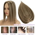 thumbnail image 3 of Benehair Real Hair Clip In Extensions 13cm*15cm Clip In Hairpiece Silk Base Topper Toupee Wiglet Top Hair Piece 130% Density New 6"-22" Highlight, 3 of 11