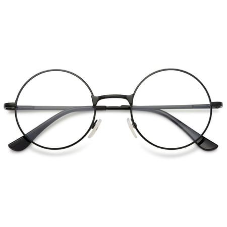 MAGIMODAC Retro Round Metal Reading Glasses Eyeglasses Eyewear Readers (1 Pcs Black Reading Glasses, +1.5)