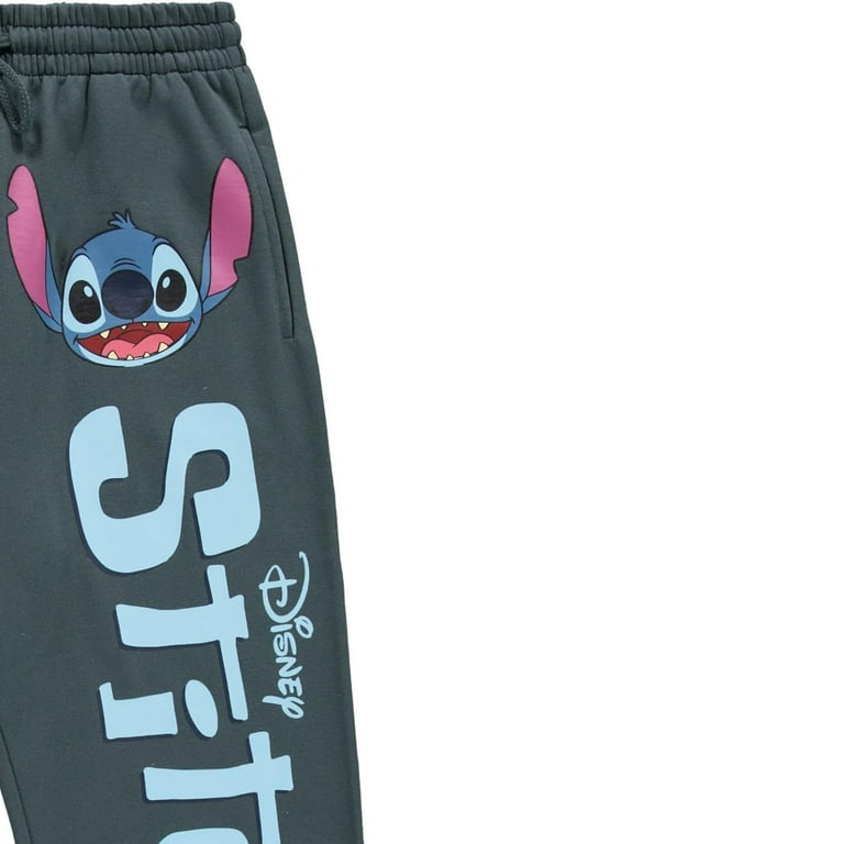 Disney Ladies Lilo and Stitch Joggers, Printed Varsity Athletic Sweatpants  Charcoal - XL