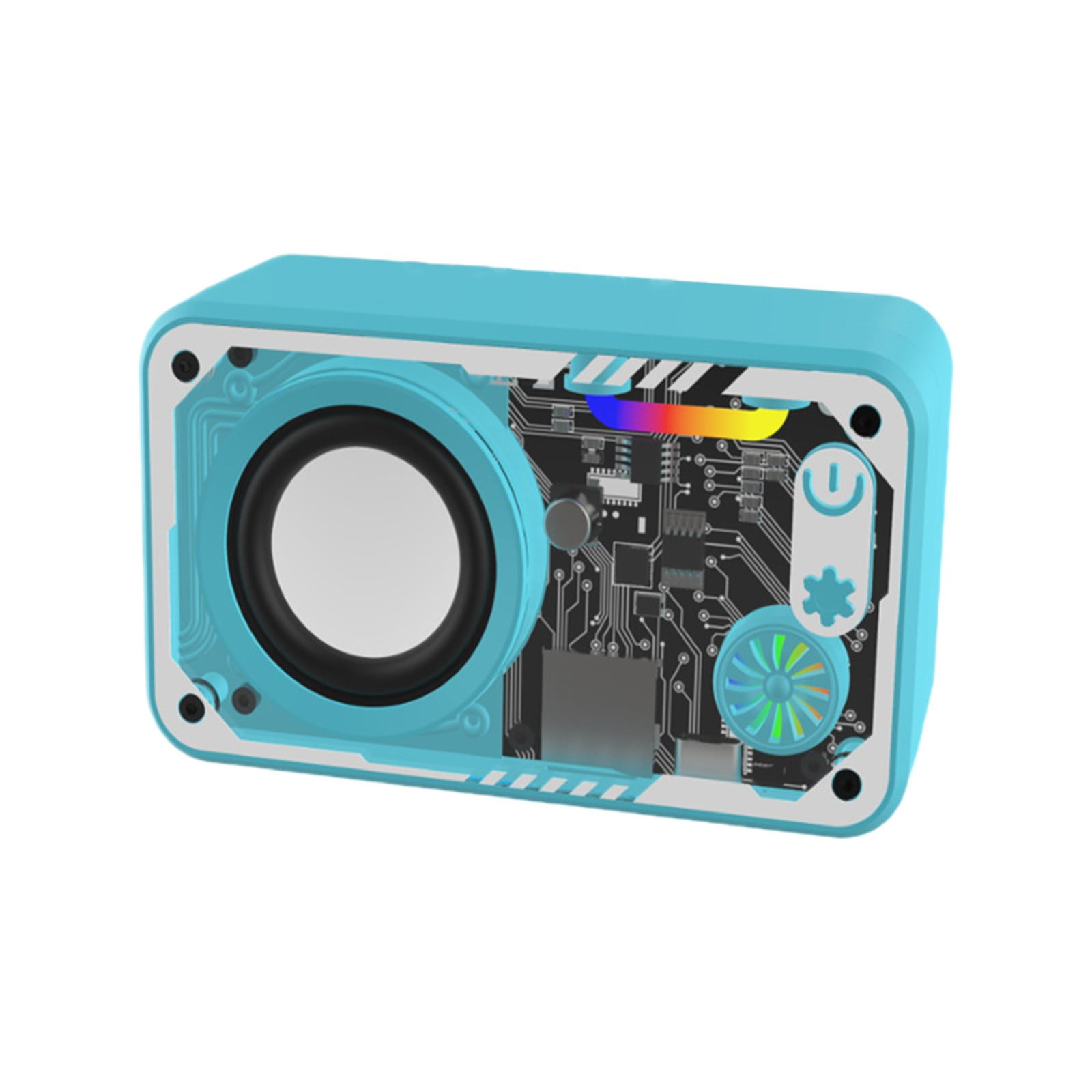 Yannianjz under $5 4Pcs Transparent Bluetooth Speaker, Transparent Mechanical Bluetooth Speaker, Colorful LED Wireless Speaker, Portable Desktop Mini Speaker, Outdoor Party Audio Device