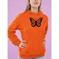 thumbnail image 2 of Monarch Butterfly Handdrawn Hoodie Women -Image by Shutterstock, Female 4X-Large, 2 of 4