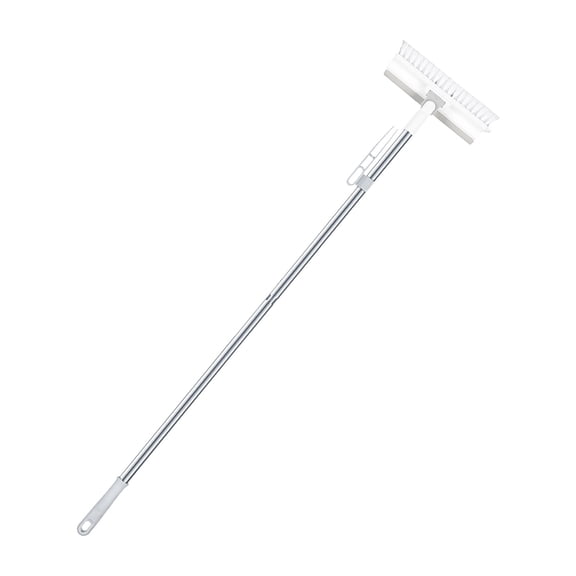 Cepillo para piso de baño, cepillo para esquinas de pared, cepillo multifuncional de mango largo, cepillo para piso, limpieza de azulejos de baño, fregado de piso y raspado con agua