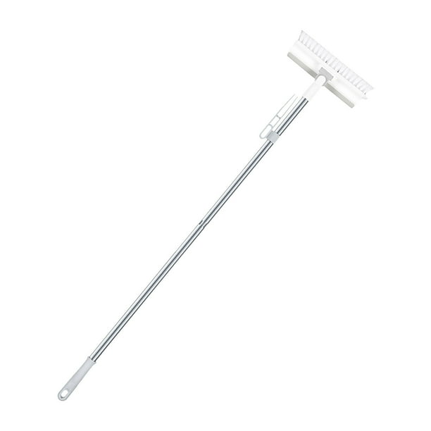 Cepillo de Baño | Cepillo de Limpieza Multifuncional de Mango Largo con Cepillo de Esquinas de 90°, Raspador de Agua de Goma Suave y Mango Giratorio de 180° para Azulejos, Madera, Bañeras, Baños, Coc