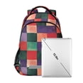 thumbnail image 7 of FORMRS Unisex Backpack Elementary School Travel Bookbag with Reflective Stripes, Red and Purple Plaid Pattern, 7 of 7