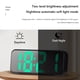 thumbnail image 3 of WDOplteas LED Snooze Temperatura Fecha 12/24H Digital Escritorio Espejo Despertador (Negro Verde), 3 of 6