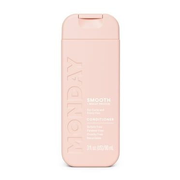 MONDAY Haircare SMOOTH Conditioner Softens Curly Wavy Hair, Wheat Protein, Avocado Oil, 3 fl oz