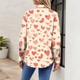 thumbnail image 5 of Womens Shirts Valentines Day Button Down Love Heart Print Long Sleeve Shirt Blouses Lightweight Business Dressy Casual Top Beige L, 5 of 5