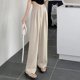 thumbnail image 1 of Pantalones holgados y elegantes de cintura alta para mujer, primavera 2024, nuevos pantalones de pierna ancha para mujer, pantalones de cintura elástica en color liso en la espalda., 1 of 6