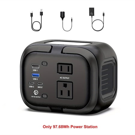 120W/300W Portable Power Station, 97.68Wh/260Wh Battery with AC Outlet, USB-A/C, Dual Mode for Camping, RV, Home, Emergency (Solar Optional)