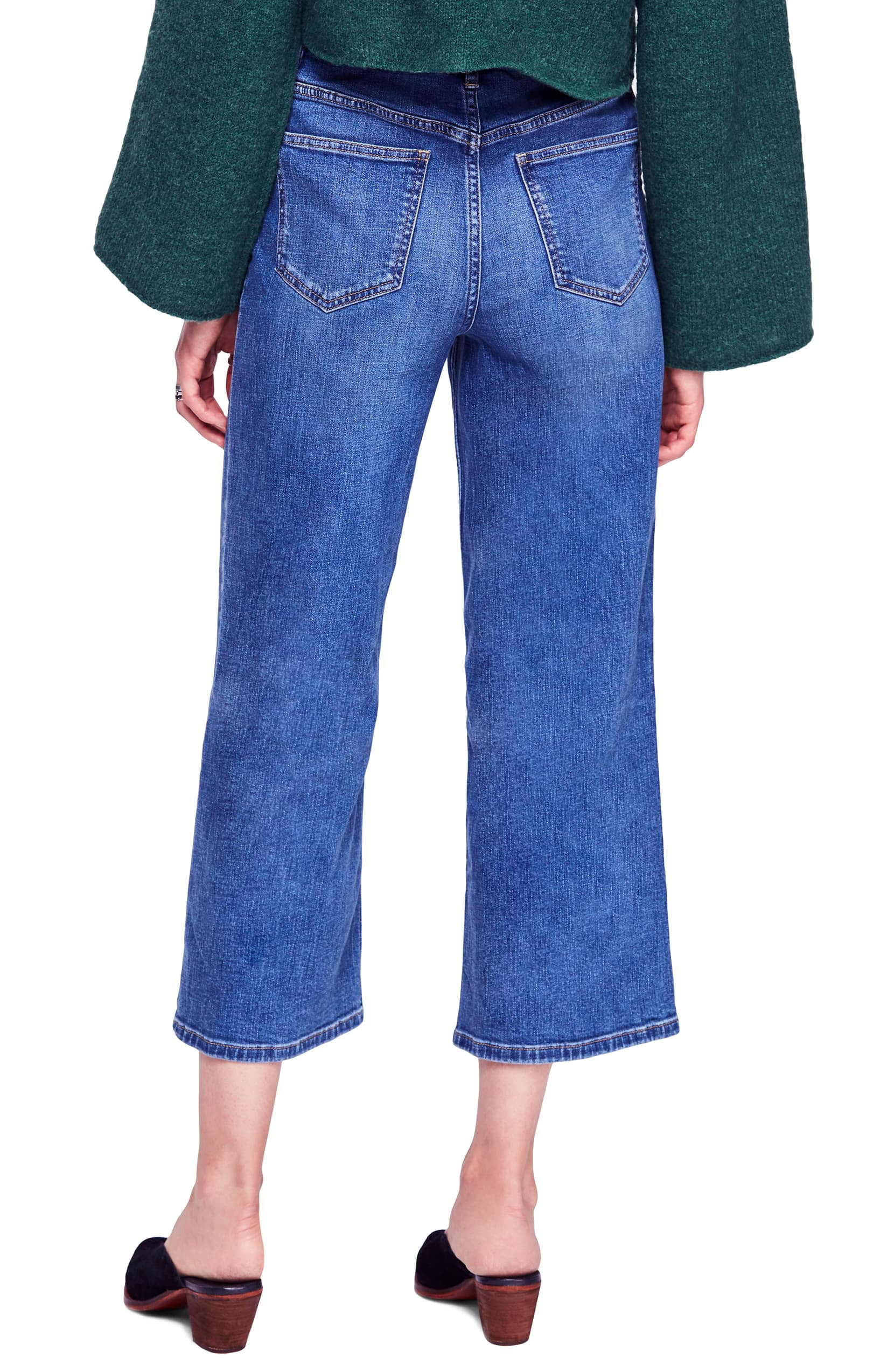 Free People Womens Solid Cropped Wide 