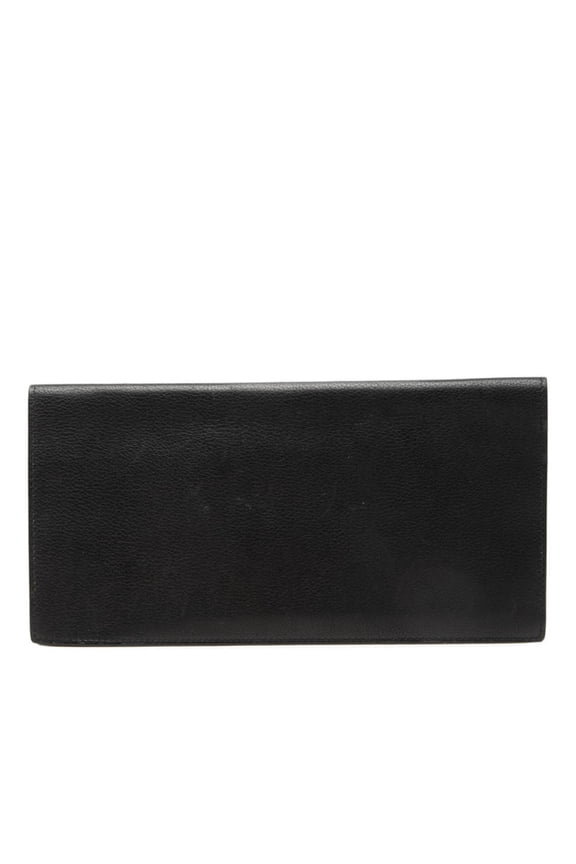 Pre-Owned Hermes Billfold, Black Leather, Men's