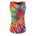 thumbnail image 2 of Blusa sin mangas con cuello en V y estampado teñido anudado a la moda para mujer Pompotops lopia995399, 2 of 5