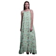thumbnail image 1 of Bimba Robe de Nuit Imprimée Fleur Rose Pastel Menthe pour Femmes Longue Bretelles Spaghetti Maxi Robe de Nuit XXX-Large, 1 of 5