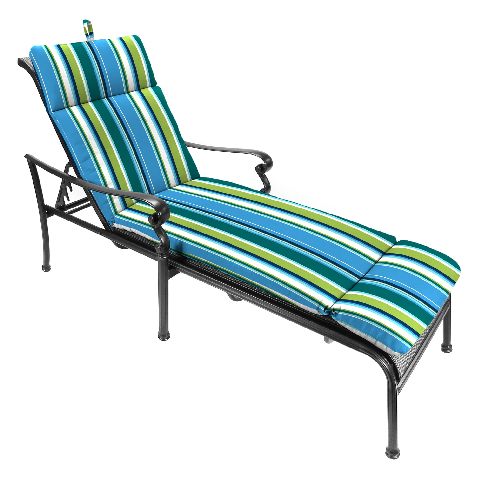 Jordan Manufacturing 74" x 22" Rectangular Outdoor Chaise Lounge Cushion with Ties and Hanger Loop