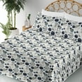 thumbnail image 3 of Ambesonne Marble Print Fitted & Flat Sheet with Sham 3 Pcs Set, Stone Print Geometric, Twin, White Dark Blue and Eggshell, 3 of 5