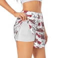 thumbnail image 3 of Lsque Retro Train Printed Women's Running Shorts with Liner Pockets,Elastic Quick Dry Workout Athletic Gym Yoga Shorts,Womens High Waist Shorts-XX-Large, 3 of 9