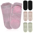 thumbnail image 2 of 4 Pairs Pilates Grip Socks Yoga Socks Pilates Socks Short Socks Women Grip Socks Pilates Socks Ankle Socks, 2 of 2