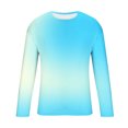 thumbnail image 5 of Xzbqbs Shirts for Men Long Sleeve Casual Loose Gradient Color Print Crewneck Sweatshirt Lightweight Gym Workout Pullover Tops for Men, 5 of 5