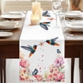 thumbnail image 3 of Table Runners 72 Inches Long Dress Scarves, Pink Flower Farmhouse Kitchen/Dining Table Runner, Coffee Tablerunners, Spring Floral Butterflies Birds Farmhouse 18x72 Inch, 3 of 9