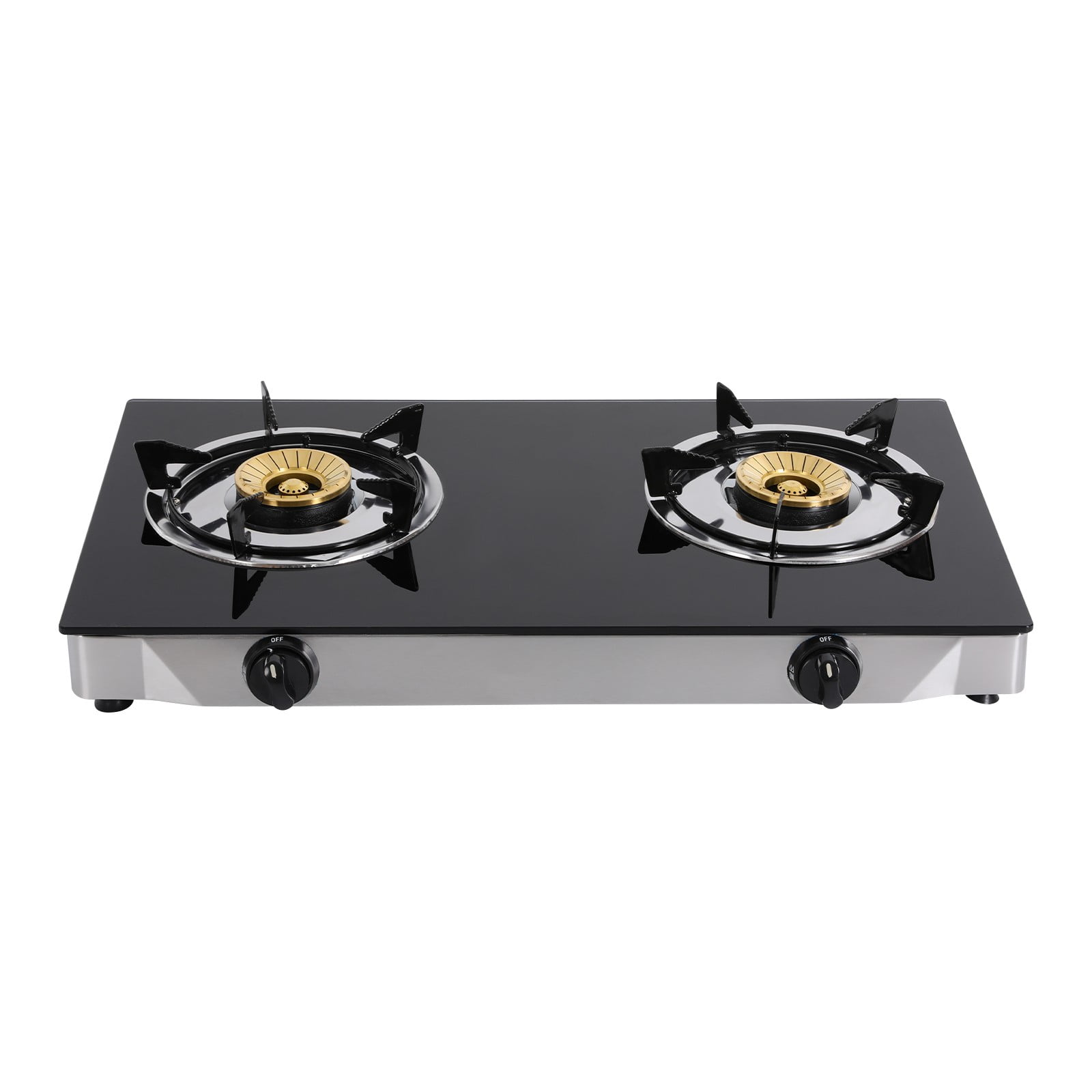 ToppiJoy 2 Burners Portable Propane Gas Stove Auto Ignition Camping Cooktop 11995 BTU Propane Burner LPG for RVs, Apartments, Indoor Outdoor Cooking