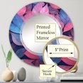 thumbnail image 3 of Designart "Azure Rosy Foliage Blend III" Floral Round Wall Mirror - Traditional Oval Printed Decorative Oversized Mirror - Multiple Color Options, 3 of 4